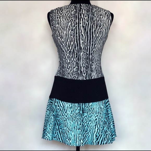 BCBGMaxAzria “Lillian” Animal Print-Blocked Dress - Picture 3 of 8